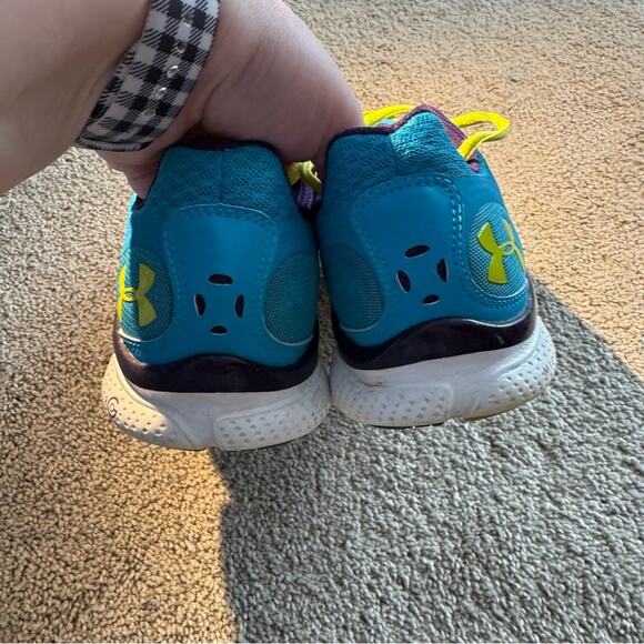 UA Under Armour Micro G Blue & Green Running Shoes Athletic Sneakers Size 8 - Picture 4 of 10